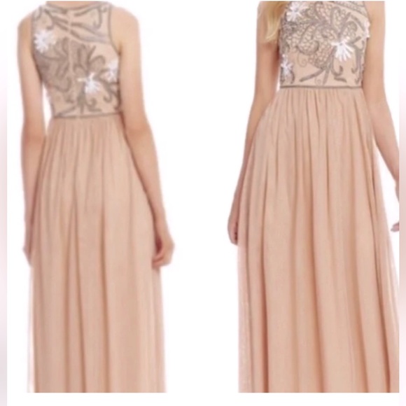 Gianni Bini Elise Beaded Midi Dress in Champagne Size 0 - Picture 4 of 5
